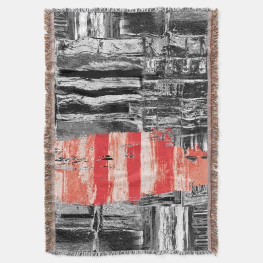 Couverture Throw Blanket – Red Pulse Abstract Design (devant Vertical)