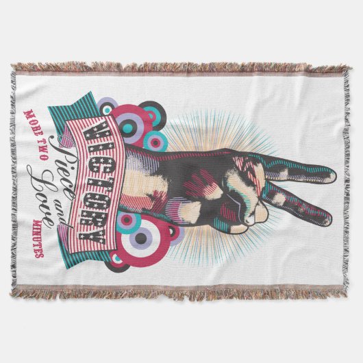 Couverture Throw Blanket Victory Peace & Love Pop-Art Design (Devant)