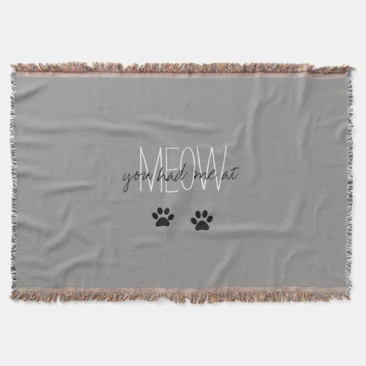 COUVERTURE THROW_ CHIC " VOUS M'AVEZ EU AU MEOW " (Devant)