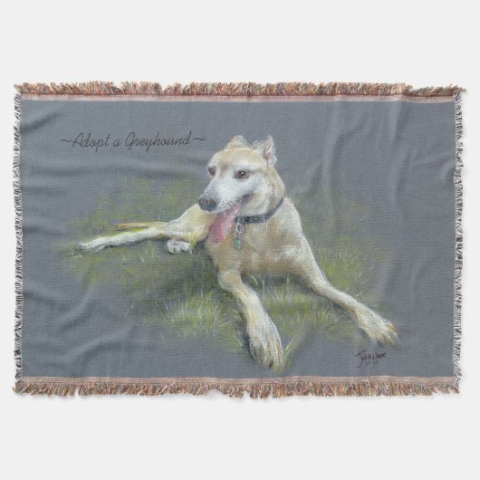 Couverture THROW_ CHICS PASTEL ORIGINAL " adoptent lévrier" (Devant)