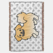 Couverture Tibétain Spaniel Faon Chien de Dessin Animé Mignon (devant Vertical)