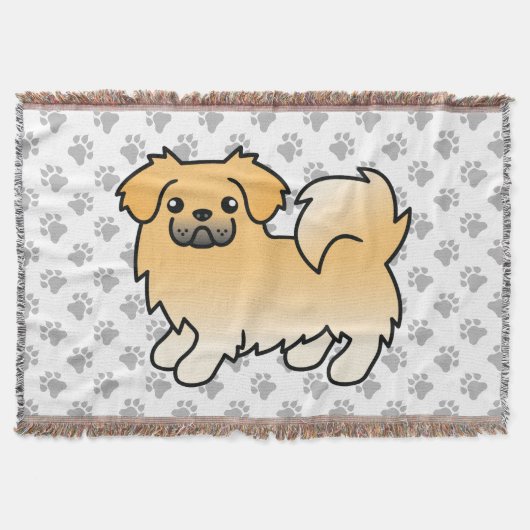 Couverture Tibétain Spaniel Faon Chien de Dessin Animé Mignon (Devant)