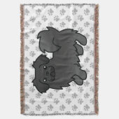 Couverture Tibétain Spaniel Noir Chien de Dessin Animé Mignon (devant Vertical)