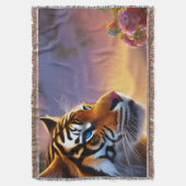 Couverture Tigre bleu et fleurs roses (devant Vertical)