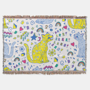 Couverture Tigre infantile et Motif arc-en-ciel