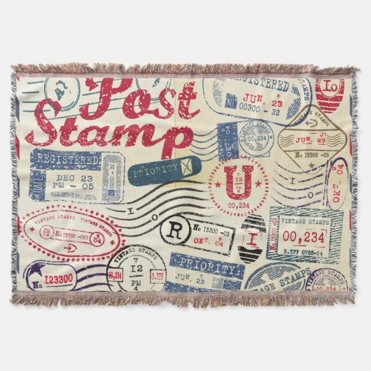 Couverture Timbres de poste rétro, collection vintage. (Devant)