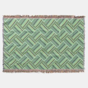 Couverture Tissage de bandes vert olive
