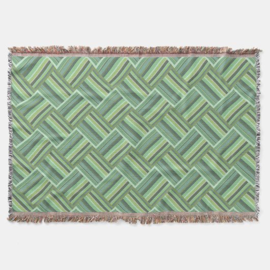 Couverture Tissage de bandes vert olive (Devant)