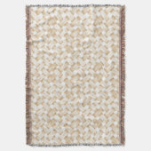 Couverture Tissage Panier Faux Blanc Crème  (devant Vertical)