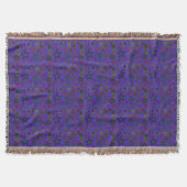 Couverture Tissé Jeu Blanche Violet, Étoiles (Devant)