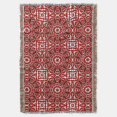 Couverture tissée blanche rouge de jet de batik (devant Vertical)