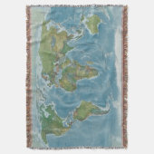 Couverture tissée de carte du monde - tons de la (devant Vertical)