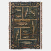 Couverture tissée de poissons de montagne (devant Vertical)