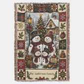 Couverture tissée en patchwork de Noël (devant Vertical)
