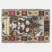 Couverture tissée en patchwork de Noël (Devant)