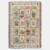 Couverture tissée en patchwork d'oie fraise (devant Vertical)