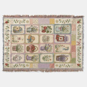 Couverture tissée en patchwork d'oie fraise (Devant)