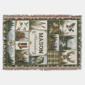 Couverture tissée en patchwork pour la chasse et l (Devant)