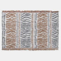 Couverture tissée moderne grise marron