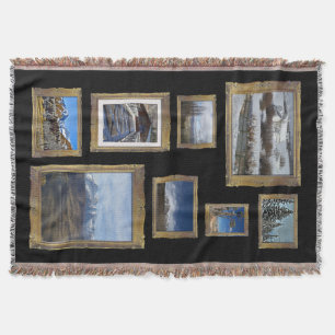 Couverture tissée par étalage de galerie de phot