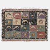 Couverture tissée patchwork Soleil et Lune (Devant)