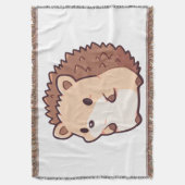 Couverture Tissée Petit Hérisson Kawaii (devant Vertical)