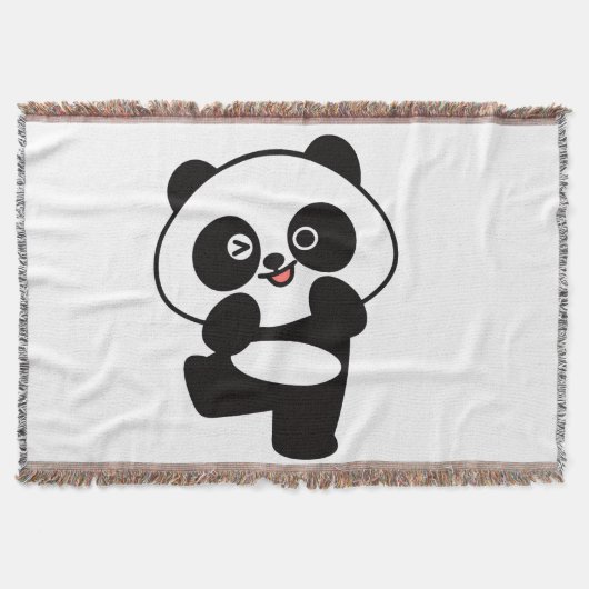 Couverture Tissée Petit Panda Kawaii (Devant)