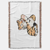 Couverture Tissée Petit Tigre Kawaii (devant Vertical)