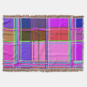 Couverture Tissu à carreaux rose motif Madras