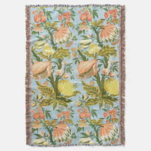 Couverture Tissu damassé classique baroque floral fruitier