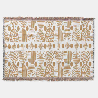 Couverture Tissu de la tribu des Caraïbes : blanc, or