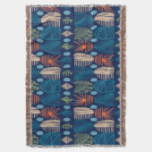 Couverture Tissu de moisissure tribale des Caraïbes : bleu fe (devant Vertical)