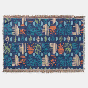 Couverture Tissu de moisissure tribale des Caraïbes : bleu fe