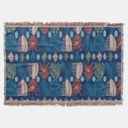 Couverture Tissu de moisissure tribale des Caraïbes : bleu fe (Devant)