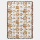 Couverture Tissu Tribal des Caraïbes audacieux : Or, blanc (devant Vertical)