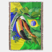 Couverture Toco Toucan avec drapeau brésilien (devant Vertical)