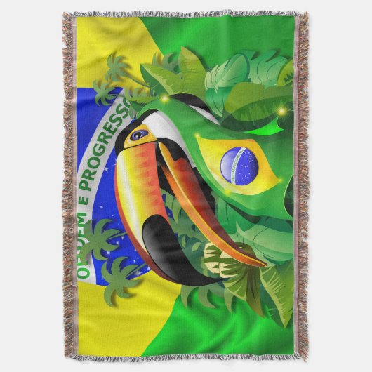 Couverture Toco Toucan avec drapeau brésilien (devant Vertical)