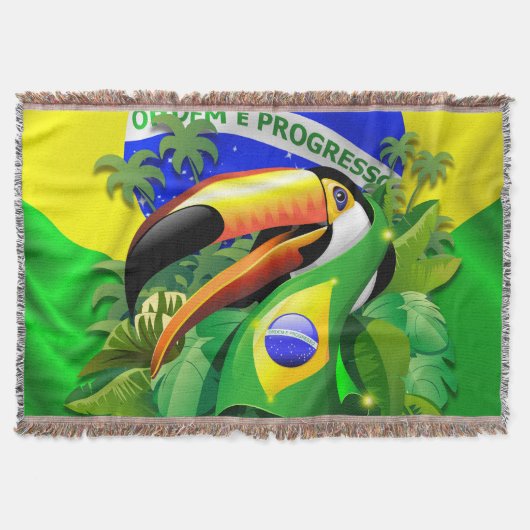 Couverture Toco Toucan avec drapeau brésilien (Devant)