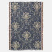 Couverture Toile d'ananas bleu marine Baroque (devant Vertical)