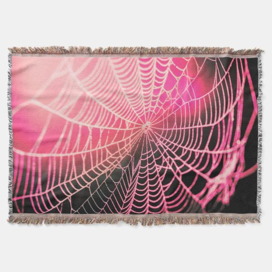 Couverture Toile d'araignée rose noir créatif effrayant (Devant)