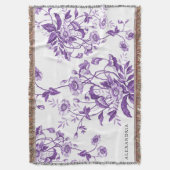 Couverture Toile de Jouy vintage violette personnalisée (devant Vertical)