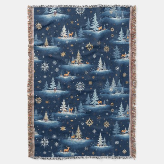 Couverture Toile de vacances, cerfs d'arbres et flocons de ne (devant Vertical)