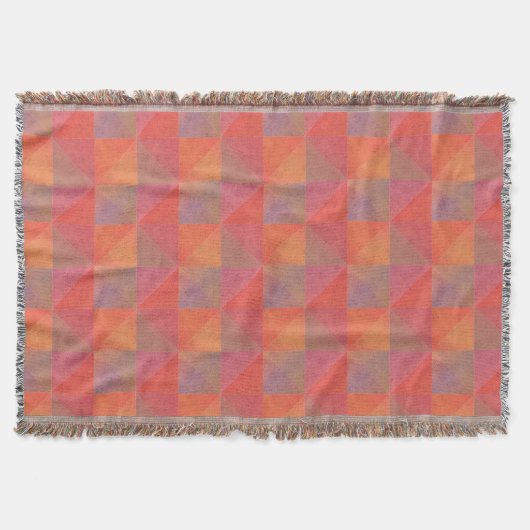 Couverture Tons Chauds Orange Rose Rouge Jaune Art Moderne (Devant)