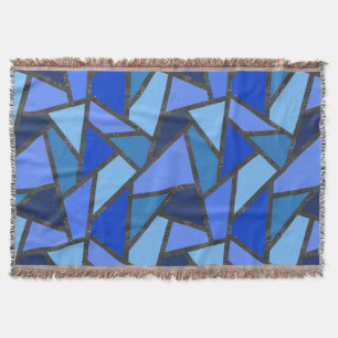 Couverture Tons de motif en vitrail bleu