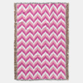 Couverture Tons Rose Et Blanc Zigzag Chevron Motif (devant Vertical)