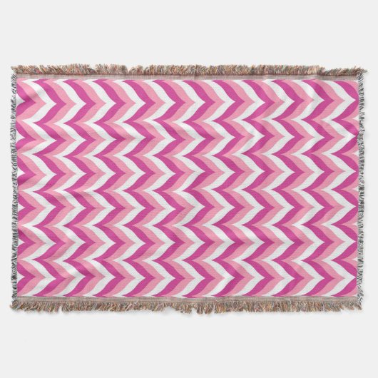 Couverture Tons Rose Et Blanc Zigzag Chevron Motif (Devant)