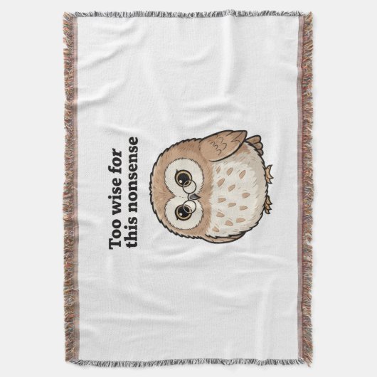 Couverture "Too Wise For This Nonsense" Wise Owl Design (devant Vertical)