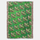 Couverture Tortue à Santa Chapeau sur Vert (devant Vertical)