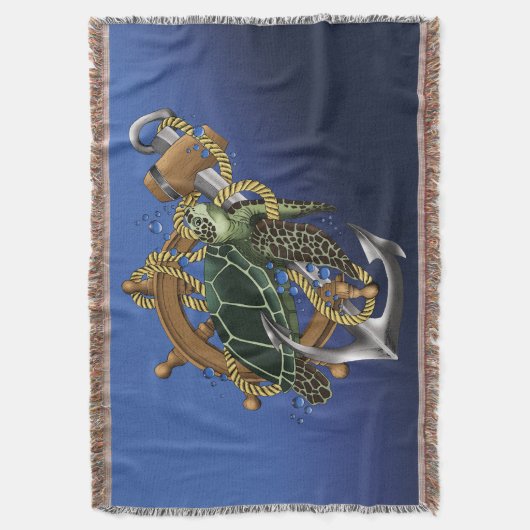 Couverture Tortue de mer bleu vert (devant Vertical)