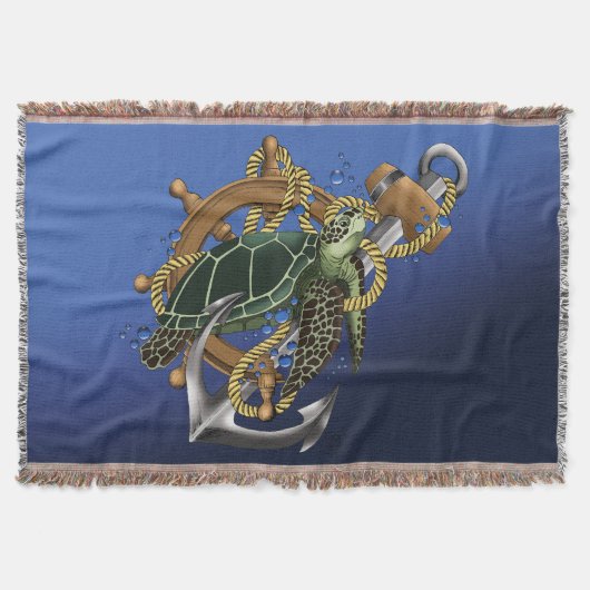 Couverture Tortue de mer bleu vert (Devant)